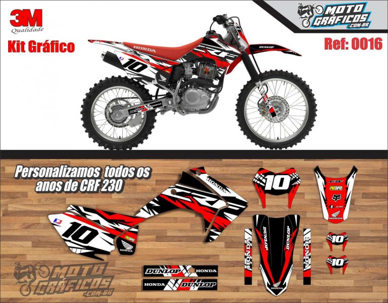 Adesivos Proteção Laminados Moto Trilha Motocross Crf 230 2015 2016 2017  2018 2019 CA-16701