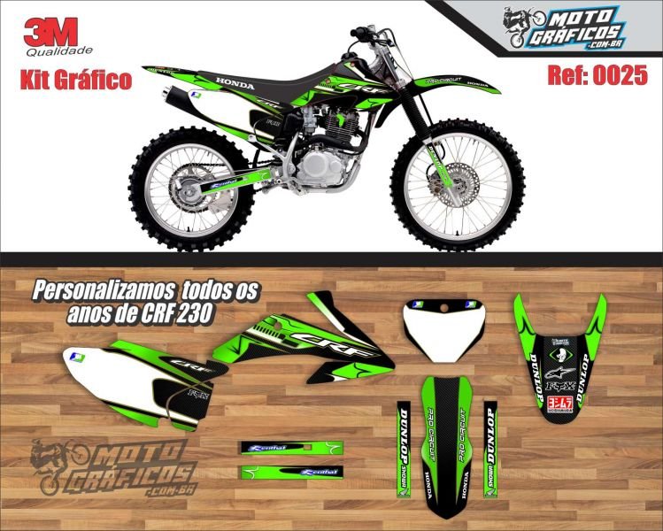 Adesivos Proteção Laminados Moto Trilha Motocross Crf 230 2015 2016 2017  2018 2019 CA-16701