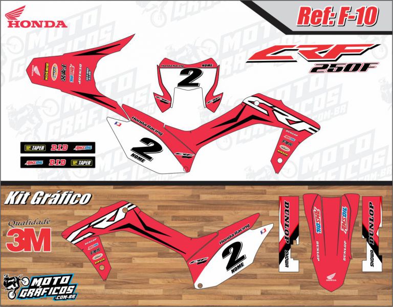 Kit gráfico adesivo CRF 230 3M Enduro e Motocross